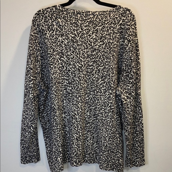 Merona Cotton Leopard Anima Print Button Up Cardigan Sweater Size 3X - Picture 5 of 5
